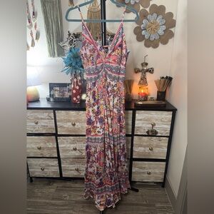 Angie Multicolor Floral Maxi Dress